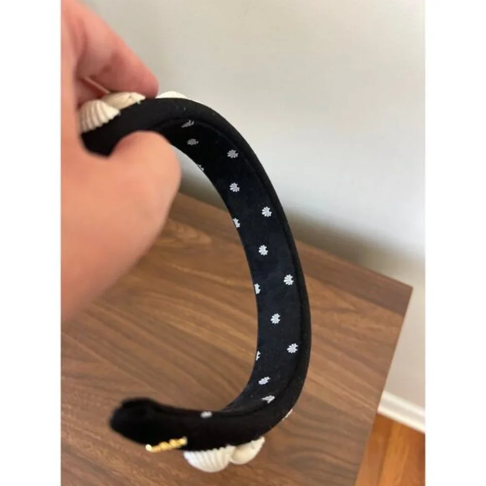 NEW Lele Sadoughi Shellona Alice Headband Women's Jet Black One Size